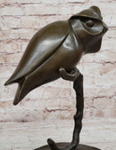 Signed Evan Stone Abstract Modern Art Owl Bronze Sculpture