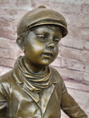 Signed Caddy Boy Golfer Bronze Sculpture Trophy Artwork