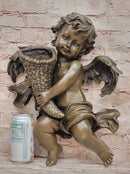 A.Moreau Baby Boy Angel Putti Wall Mount Bronze Sculpture