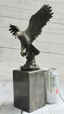 American Bald Eagle Holding Fish Bronze Sculpture 14" x 8"