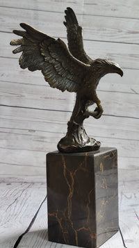 American Bald Eagle Holding Fish Bronze Sculpture 14" x 8"