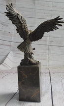 American Bald Eagle Holding Fish Bronze Sculpture 14" x 8"