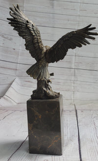 American Bald Eagle Holding Fish Bronze Sculpture 14" x 8"