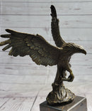American Bald Eagle Holding Fish Bronze Sculpture 14" x 8"