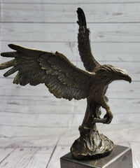 American Bald Eagle Holding Fish Bronze Sculpture 14" x 8"