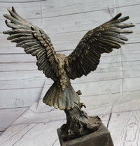 American Bald Eagle Holding Fish Bronze Sculpture 14" x 8"