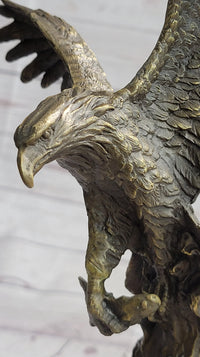 American Bald Eagle Holding Fish Bronze Sculpture 14" x 8"