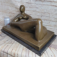 Large Abstract Woman Solid Bronze Sculpture by Henry Moore
