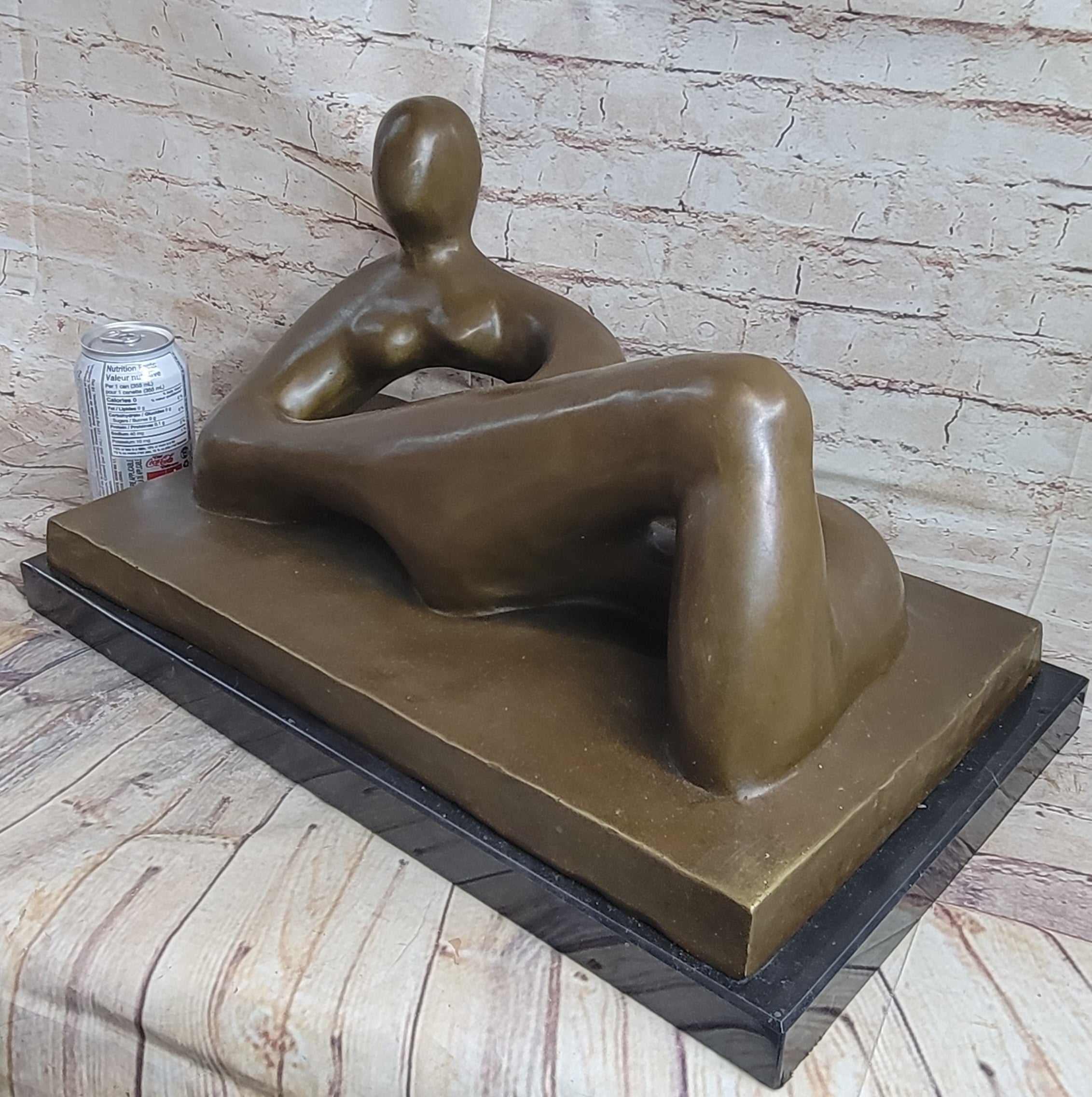 Large Abstract Woman Solid Bronze Sculpture by Henry Moore