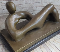 Large Abstract Woman Solid Bronze Sculpture by Henry Moore