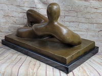 Large Abstract Woman Solid Bronze Sculpture by Henry Moore