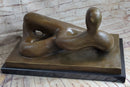 Large Abstract Woman Solid Bronze Sculpture by Henry Moore