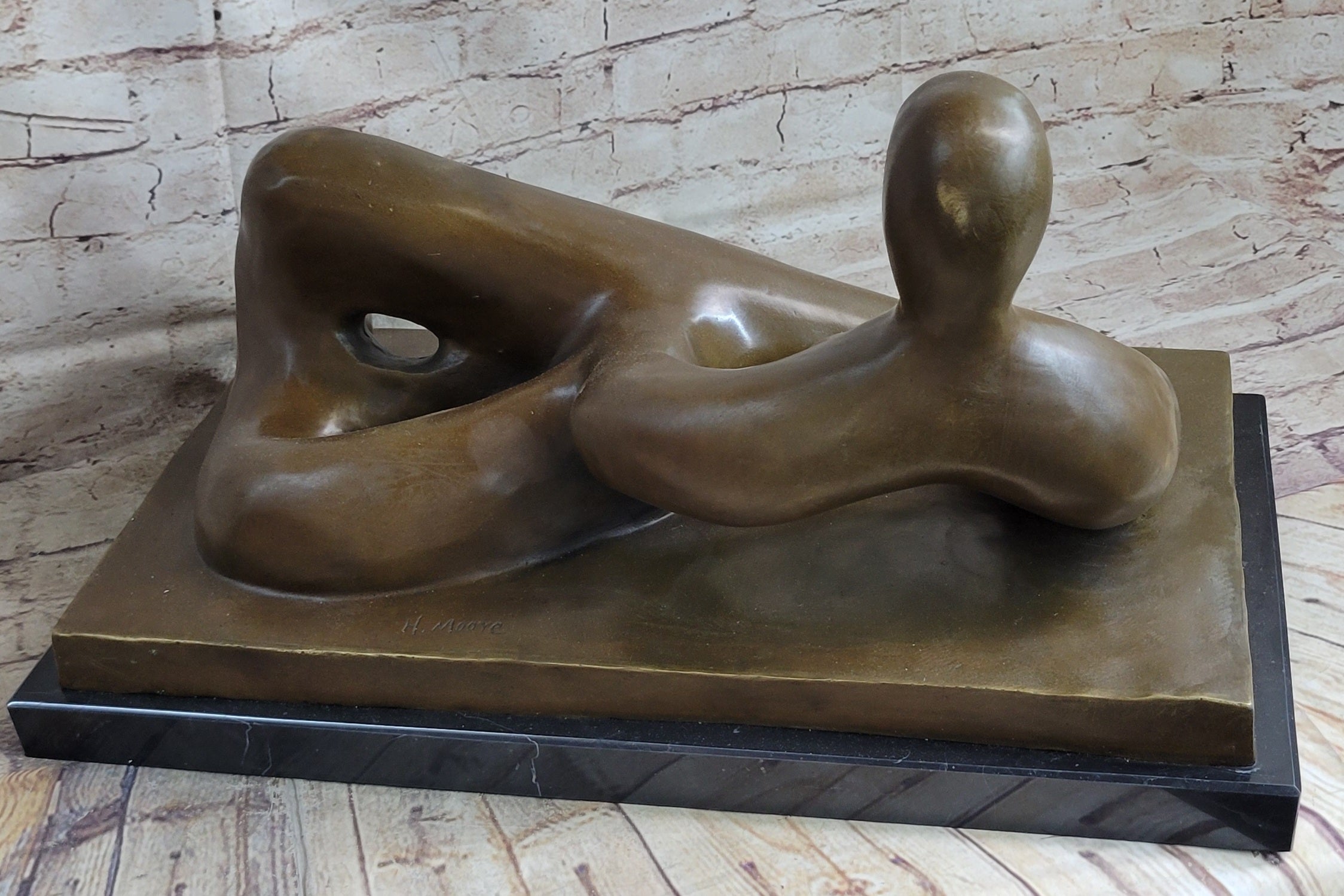 Large Abstract Woman Solid Bronze Sculpture by Henry Moore
