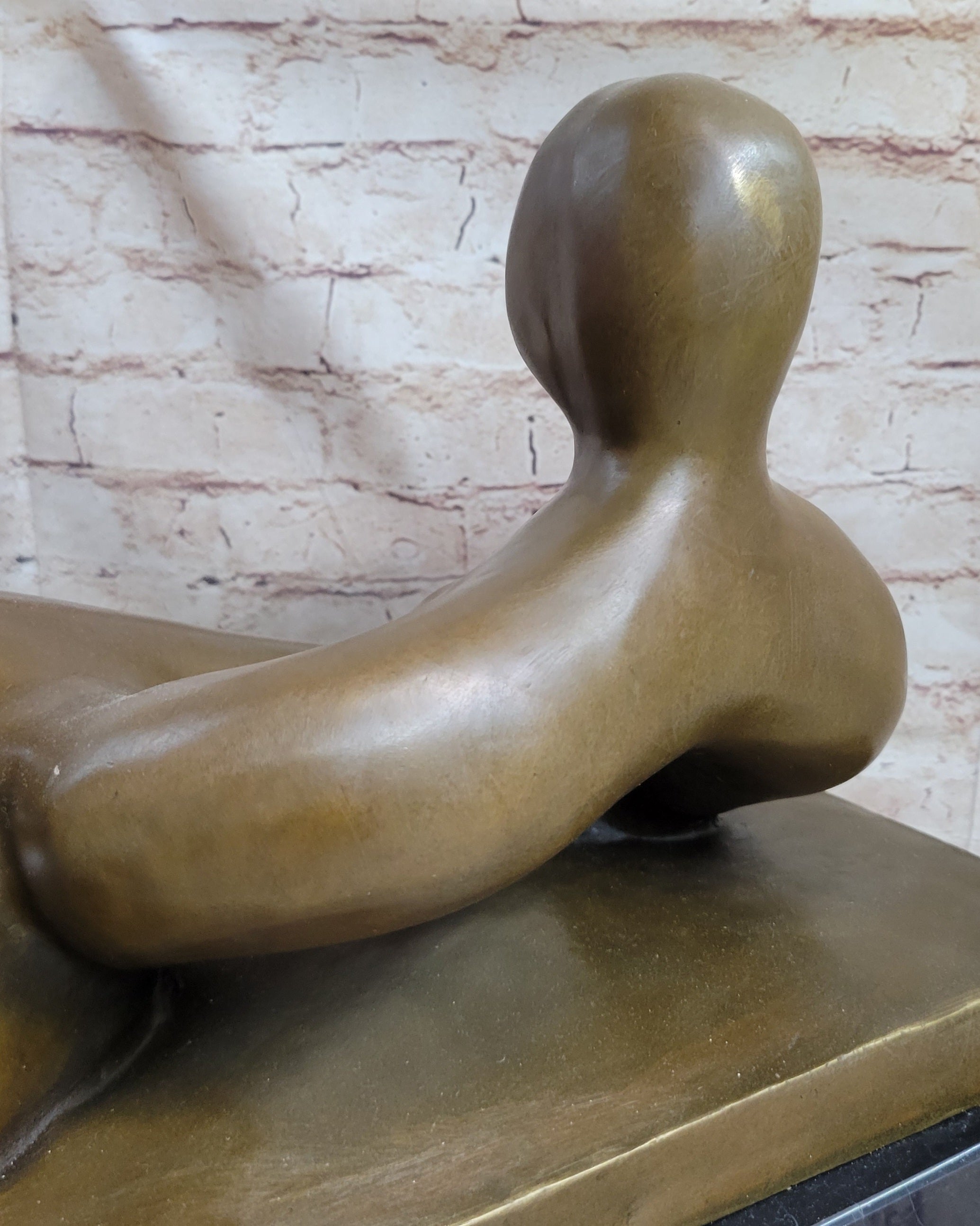 Large Abstract Woman Solid Bronze Sculpture by Henry Moore