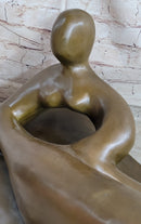 Large Abstract Woman Solid Bronze Sculpture by Henry Moore