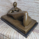 Large Abstract Woman Solid Bronze Sculpture by Henry Moore
