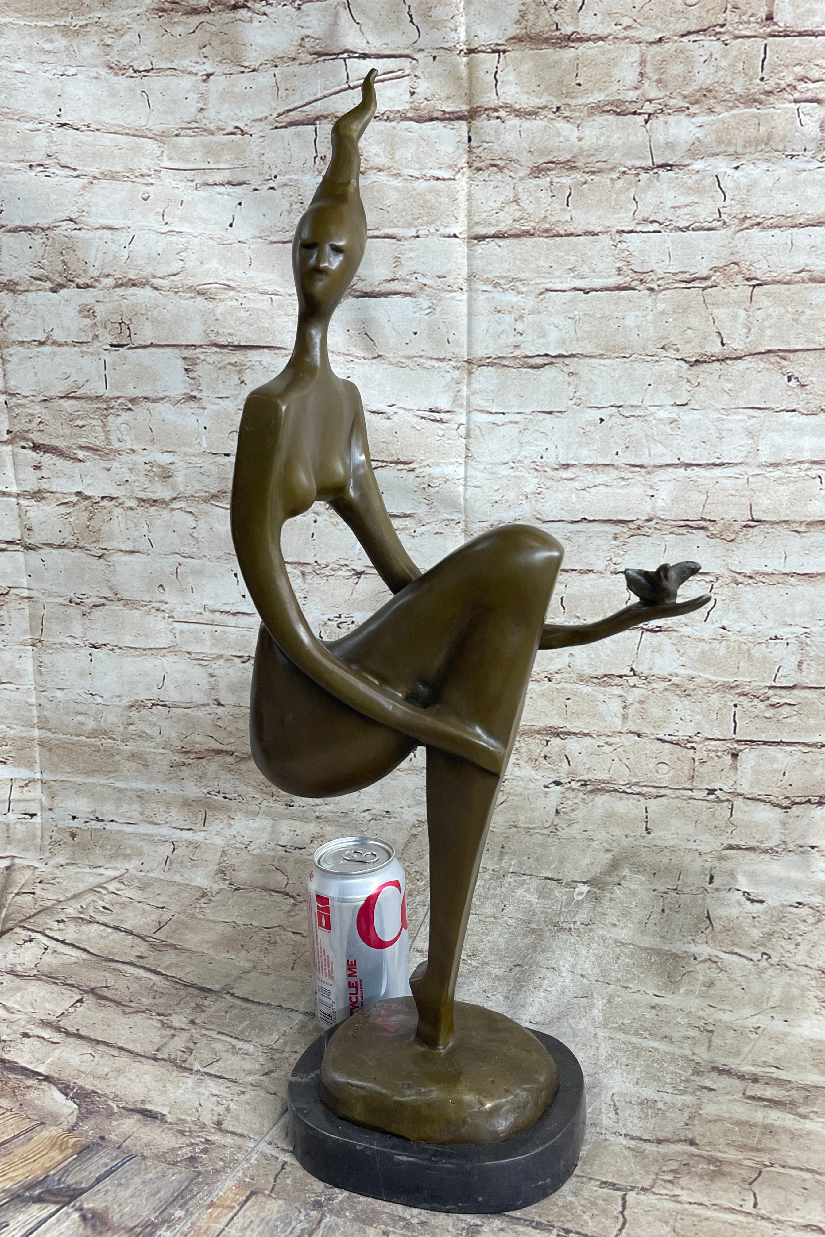 Modern Art Nude Abstract Female Bronze Sculpture Marble Base by Picasso Statue
