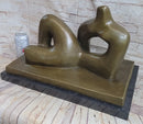 Henry Moore Bronze Metal Sculpture on Marble Base