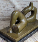 Henry Moore Bronze Metal Sculpture on Marble Base
