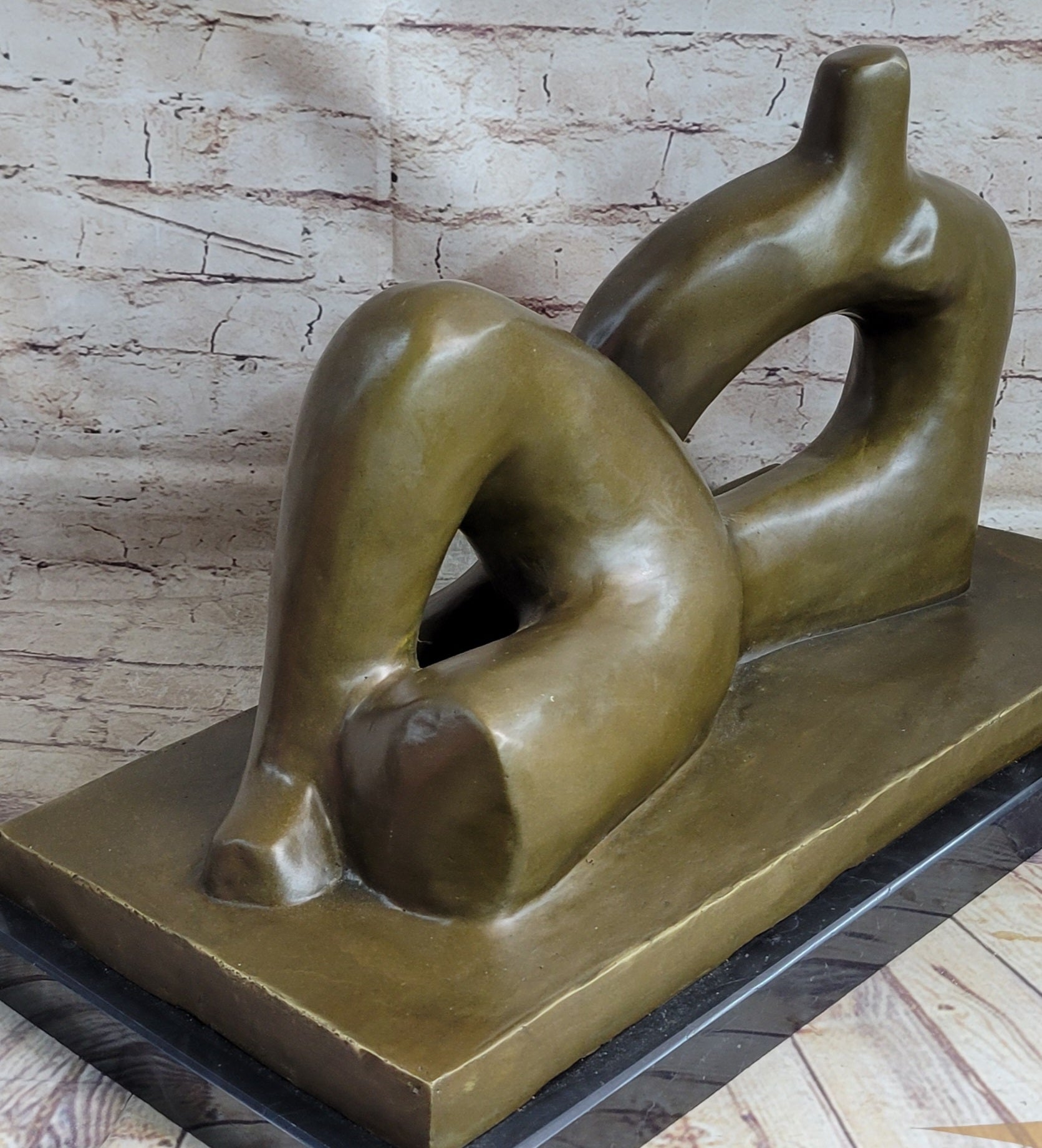 Henry Moore Bronze Metal Sculpture on Marble Base