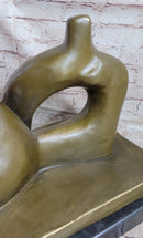 Henry Moore Bronze Metal Sculpture on Marble Base