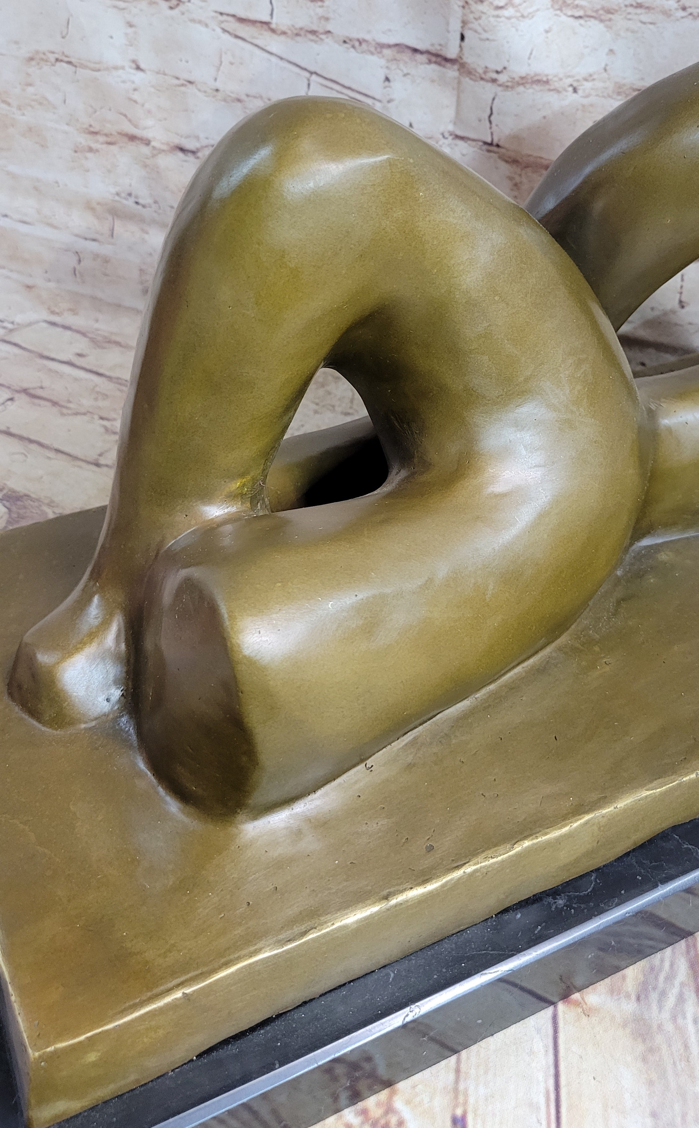 Henry Moore Bronze Metal Sculpture on Marble Base