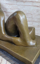 Henry Moore Bronze Metal Sculpture on Marble Base