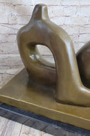 Henry Moore Bronze Metal Sculpture on Marble Base