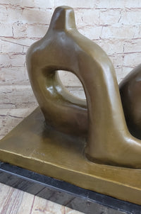Henry Moore Bronze Metal Sculpture on Marble Base