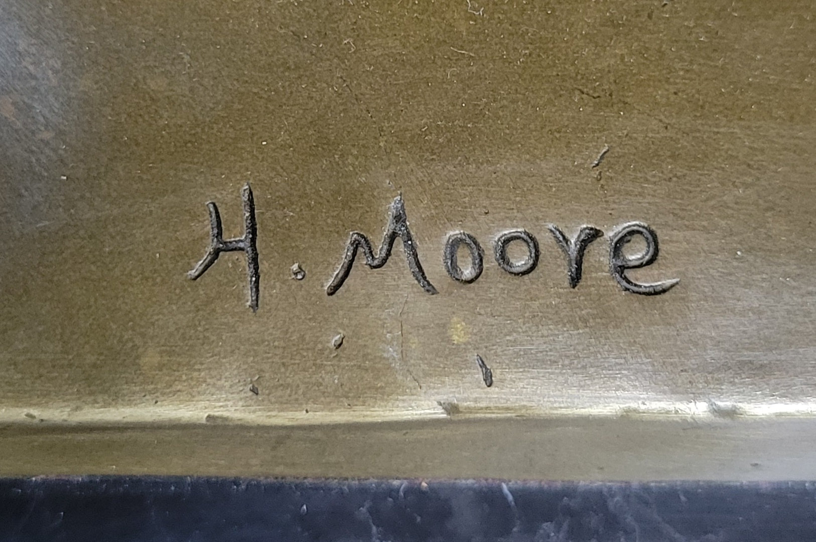 Henry Moore Bronze Metal Sculpture on Marble Base