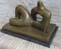 Henry Moore Bronze Metal Sculpture on Marble Base