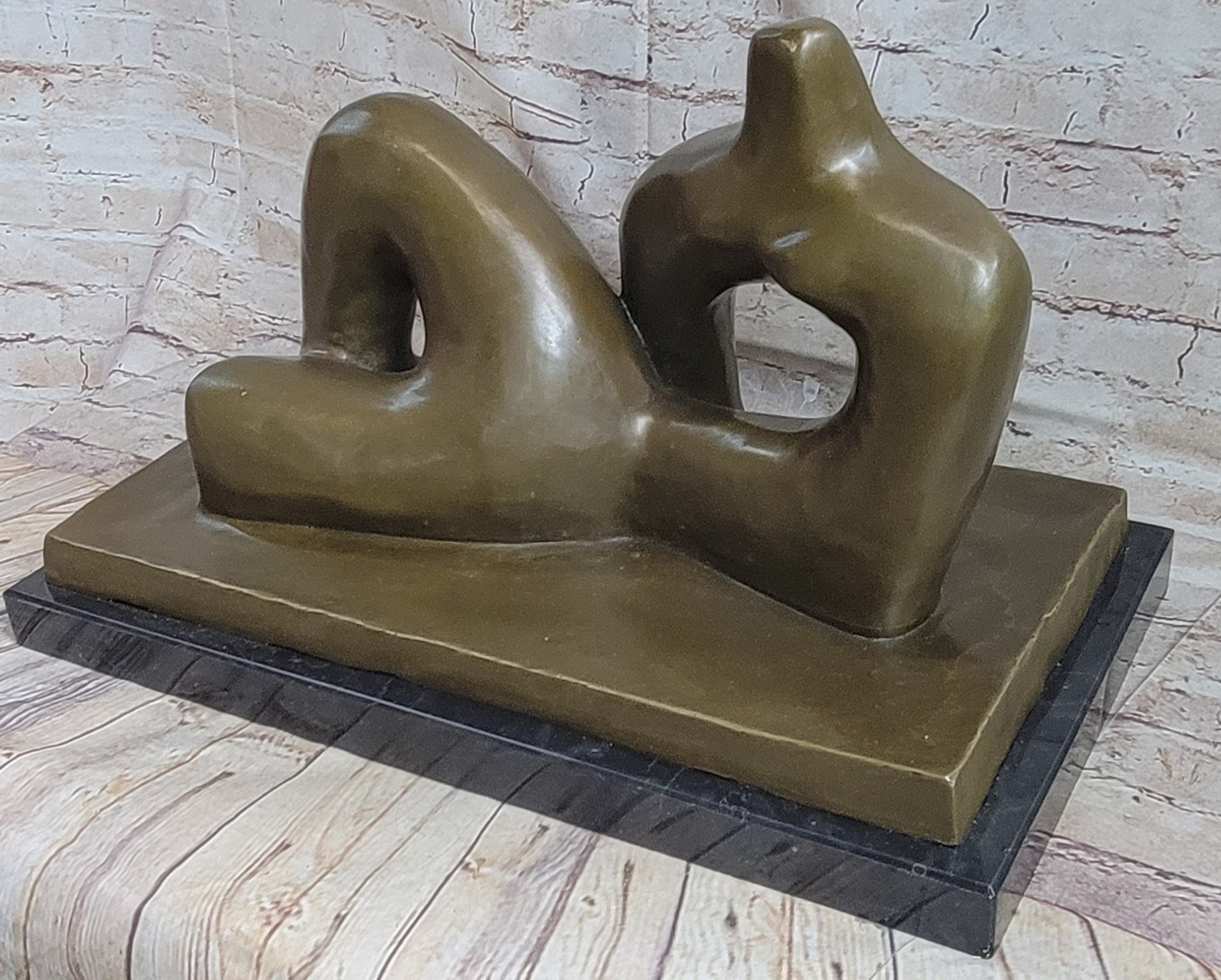 Henry Moore Bronze Metal Sculpture on Marble Base