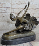Bronze Free as Bird Ballerina Dancer Art Deco Marble NR