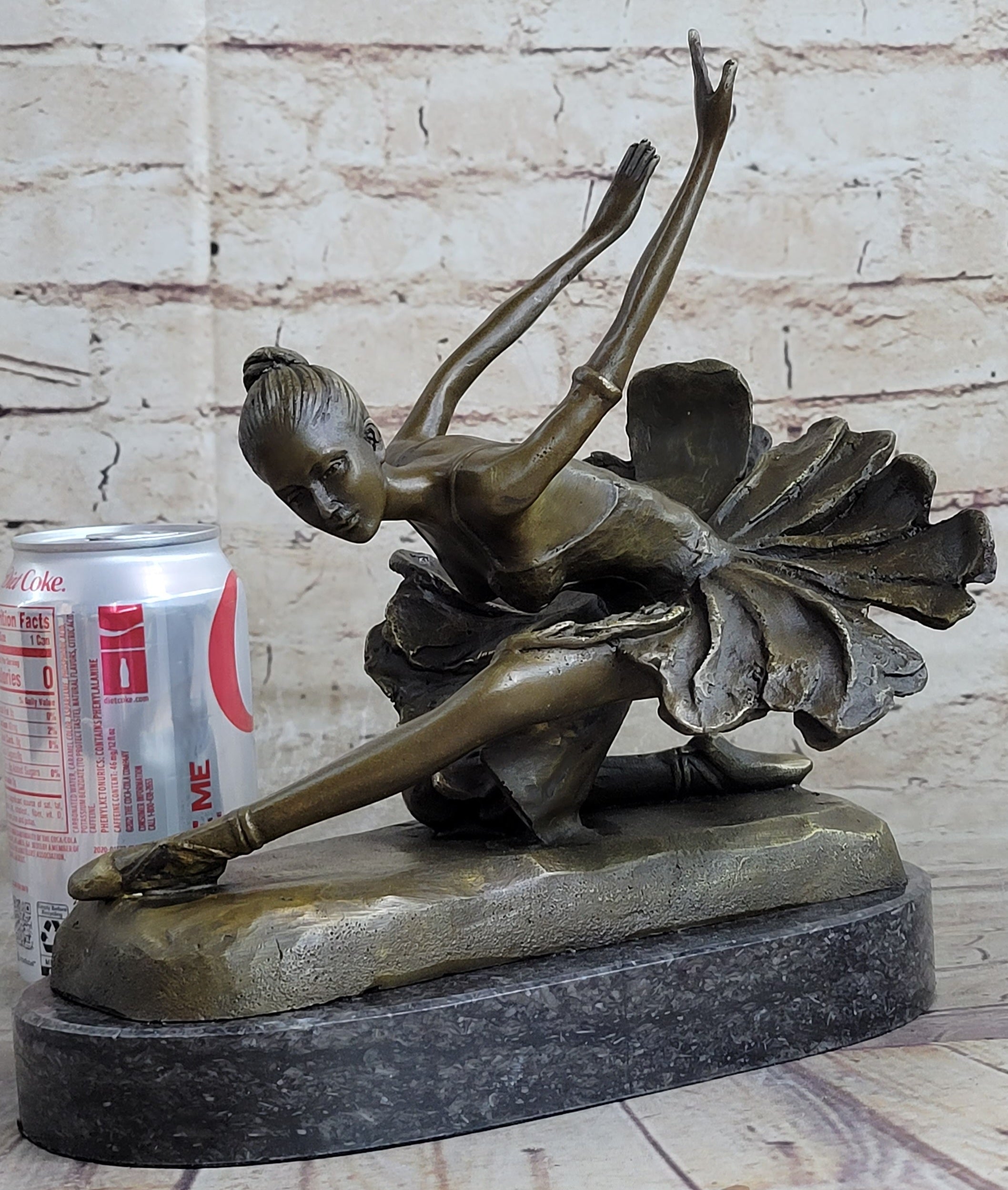 Bronze Free as Bird Ballerina Dancer Art Deco Marble NR