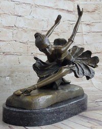 Bronze Free as Bird Ballerina Dancer Art Deco Marble NR