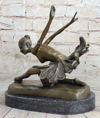 Bronze Free as Bird Ballerina Dancer Art Deco Marble NR