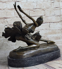 Bronze Free as Bird Ballerina Dancer Art Deco Marble NR