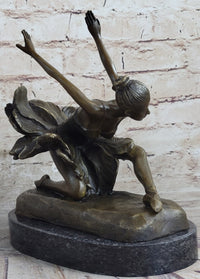 Bronze Free as Bird Ballerina Dancer Art Deco Marble NR