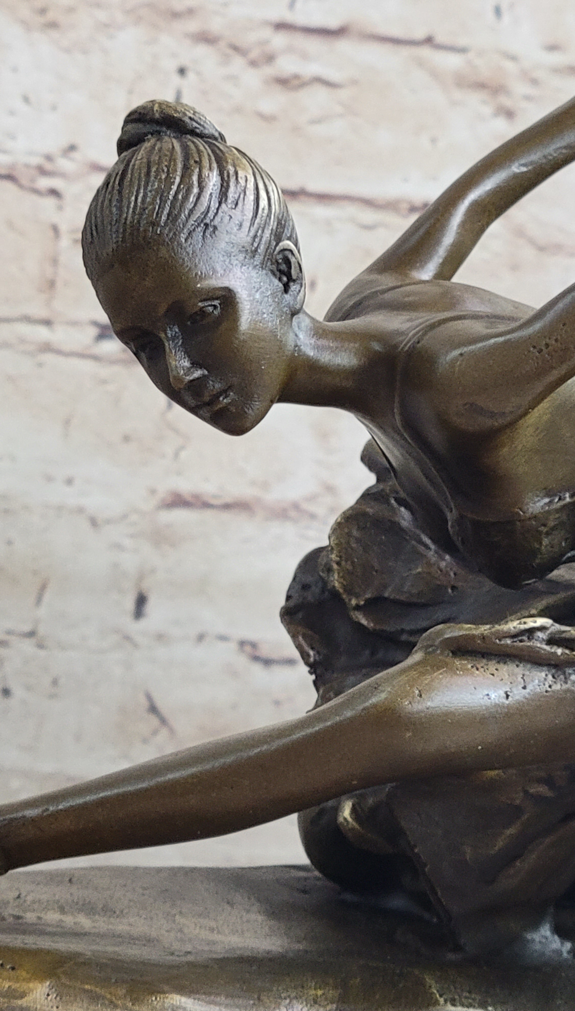 Bronze Free as Bird Ballerina Dancer Art Deco Marble NR