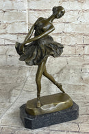 Edgar Degas Ballerina Bronze Sculpture Marble Base