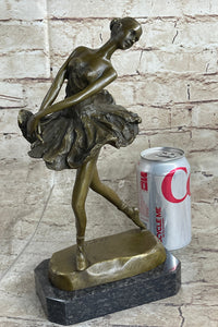 Edgar Degas Ballerina Bronze Sculpture Marble Base