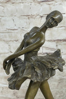 Edgar Degas Ballerina Bronze Sculpture Marble Base