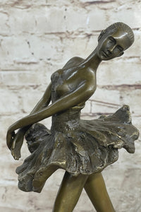 Edgar Degas Ballerina Bronze Sculpture Marble Base