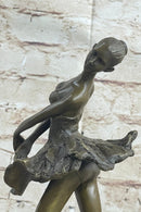 Edgar Degas Ballerina Bronze Sculpture Marble Base