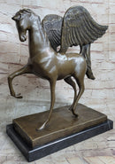 Pegasus Winged Horse Bronze Sculpture on Marble Base 16" x 16"