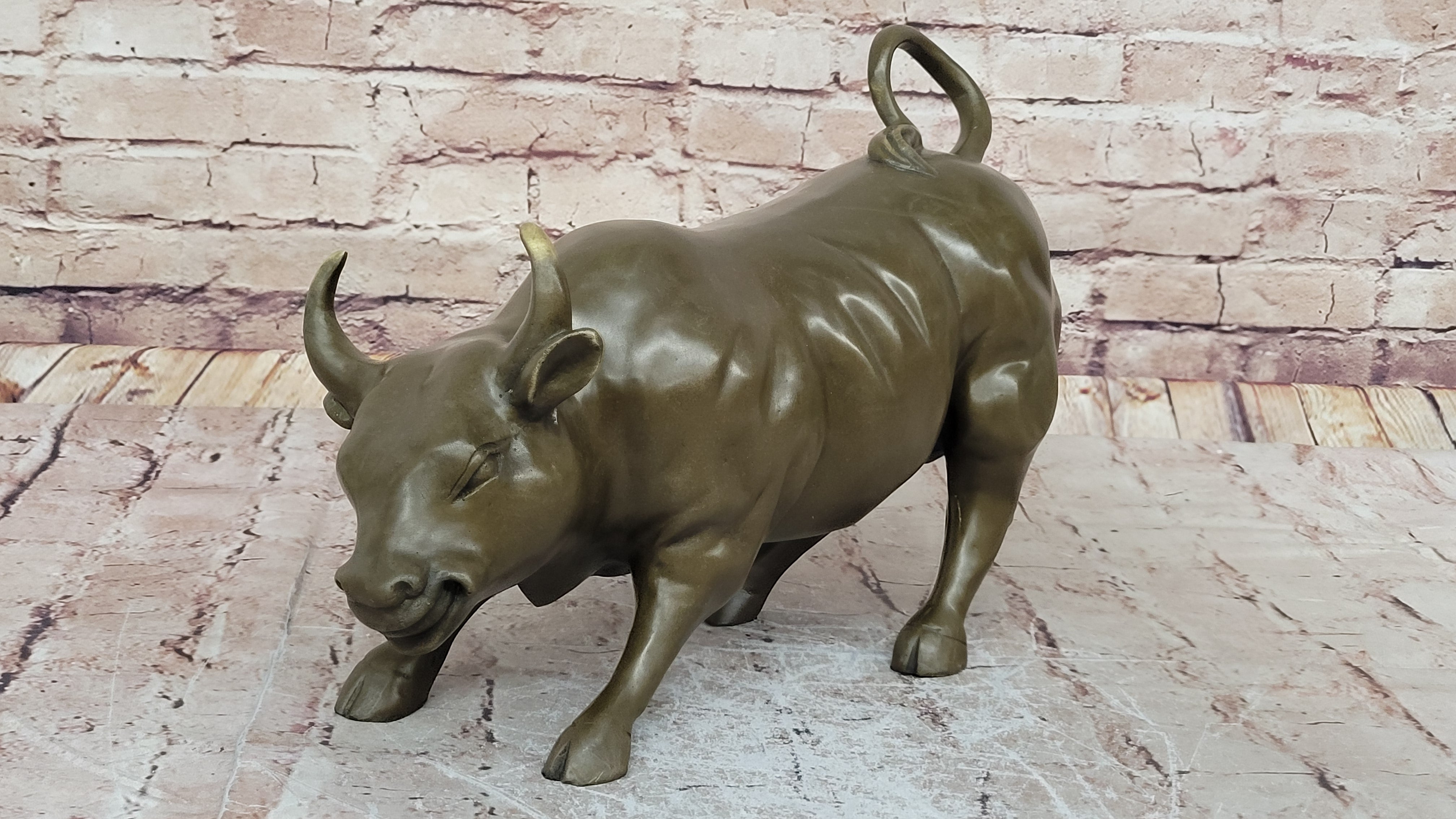 Wall Street Bull Hot Cast Bronze Sculpture