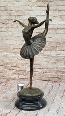 Bronze Ballerina Dancer Sculpture on Marble Base