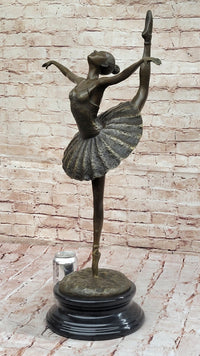 Bronze Ballerina Dancer Sculpture on Marble Base