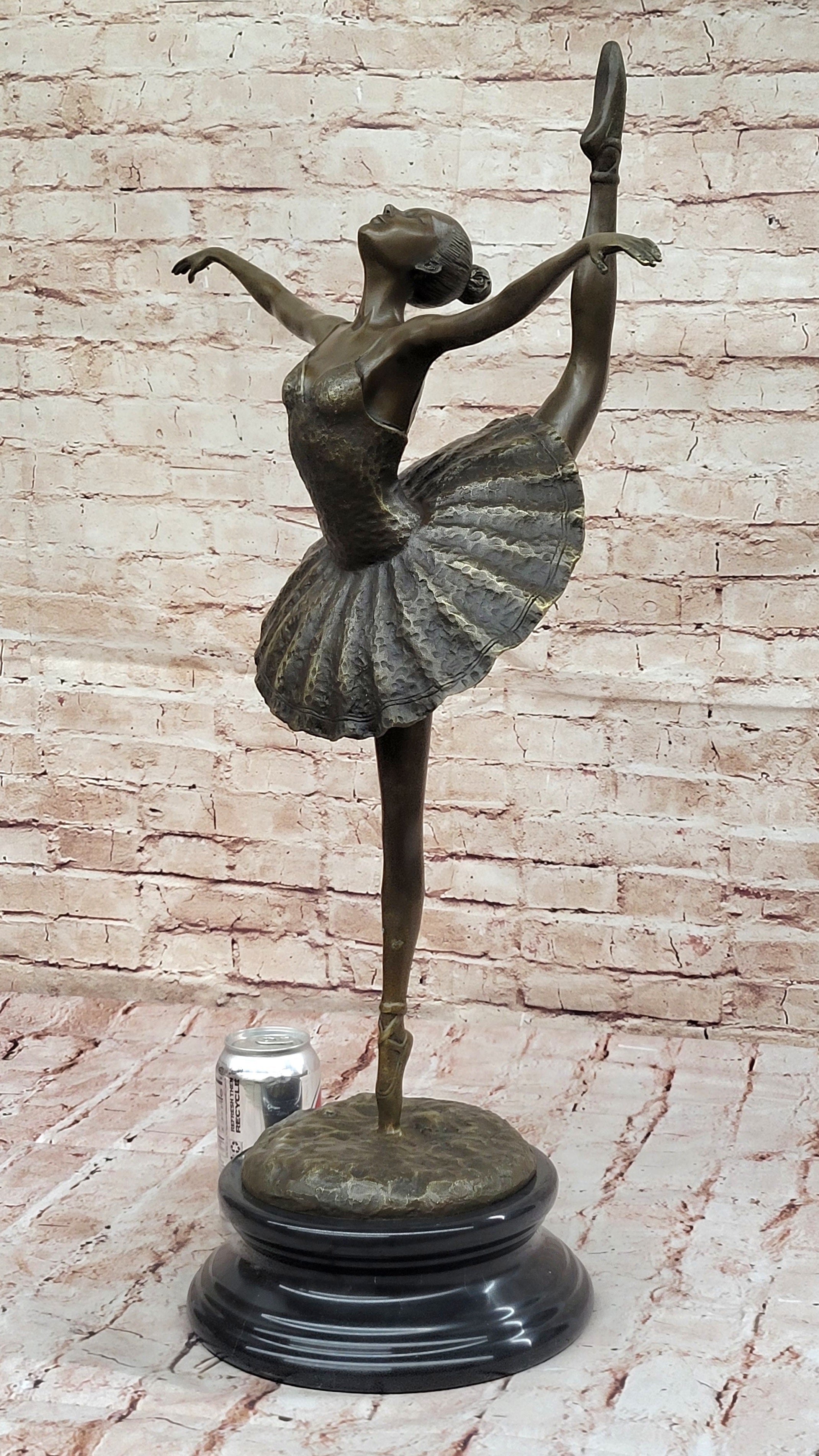 Bronze Ballerina Dancer Sculpture on Marble Base