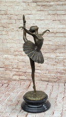 Bronze Ballerina Dancer Sculpture on Marble Base
